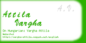 attila vargha business card